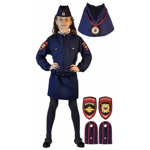 Костюм Полиция с погонами для девочки КВ-Д-0132 7387 28/110-116