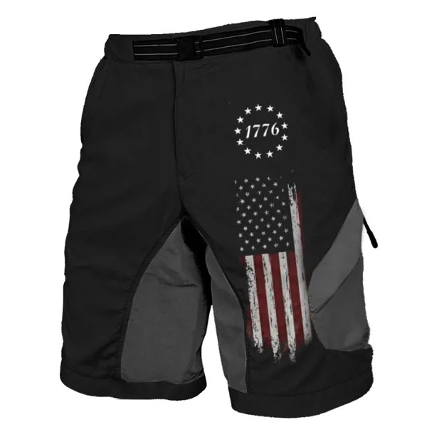 Мужские шорты-карго с принтом американского флага