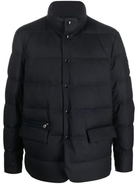 Woolrich пуховик с нашивкой-логотипом, синий