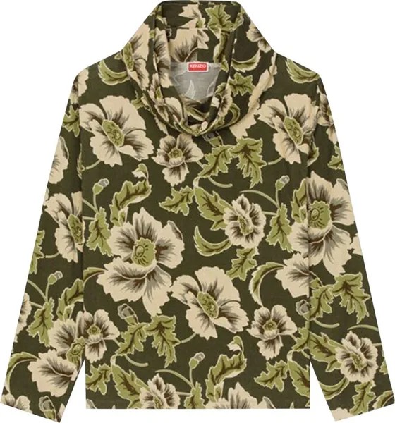 Толстовка Kenzo Floral Print Rollneck Sweatshirt 'Dark Khaki', загар