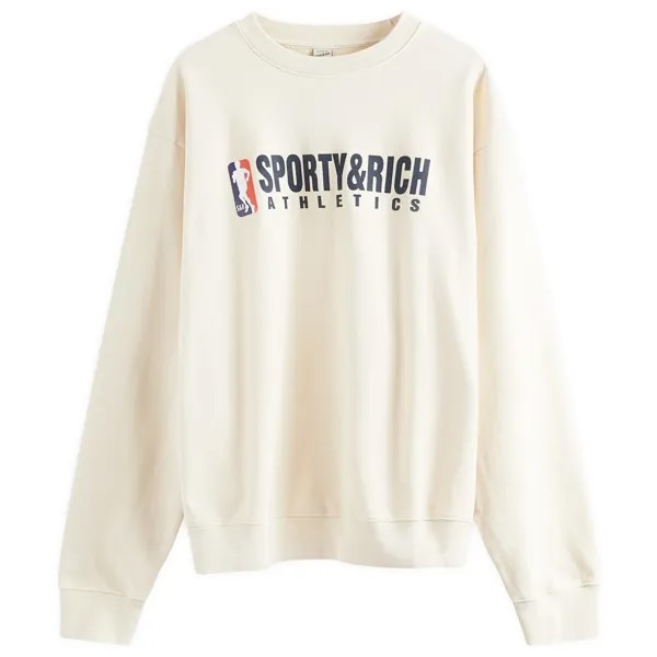 Толстовка Sporty & Rich Team Logo Sweatshirt, цвет Cream & Navy