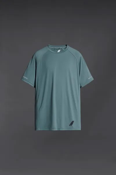 Тренировочная футболка ZARA, зеленый, голубой