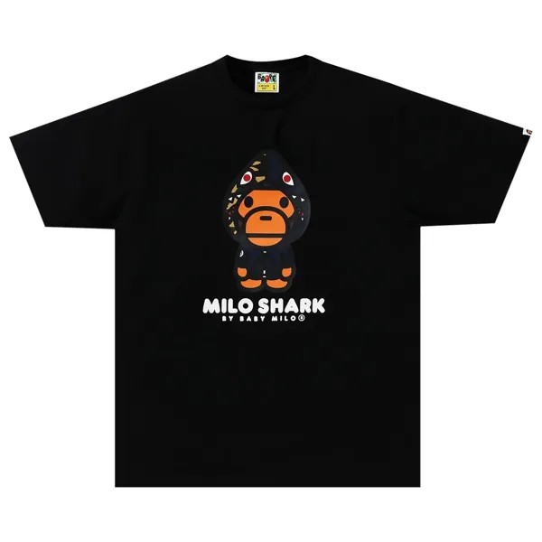 Футболка BAPE Milo Shark, цвет Черный/Темно-синий