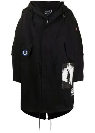 Raf Simons X Fred Perry пальто с капюшоном и нашивкой