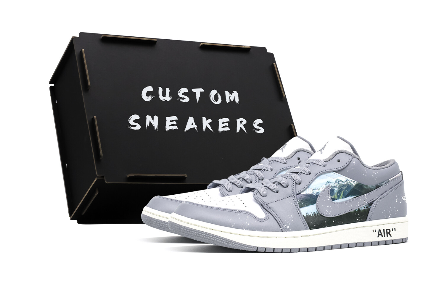 Кроссовки Air Jordan 1 Vintage Basketball Shoes Men Low-top Grey/white, серый/белый