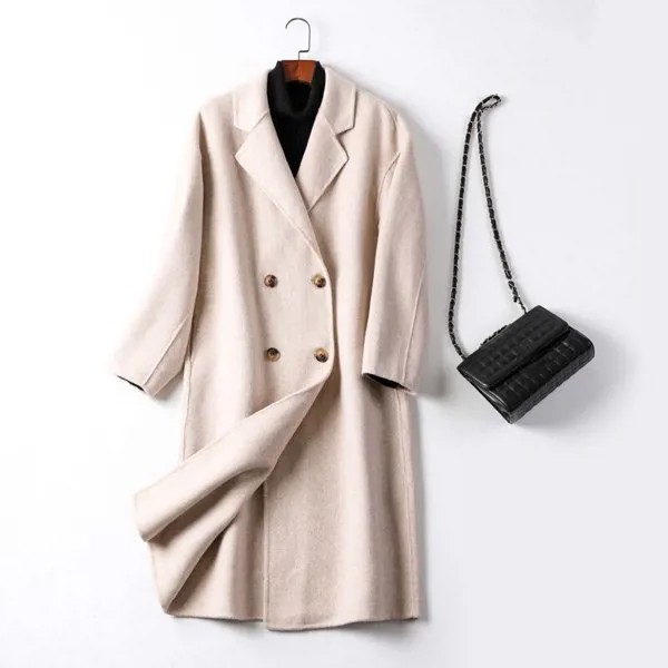 Зимняя одежда, Женское шерстяное пальто, Длинное свободное корейское модное осеннее пальто и куртки, Женский Тренч, Casaco Feminino Inverno WPY4209