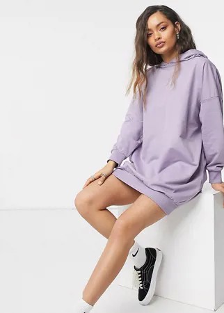 Платье-худи пепельно-фиолетового цвета в стиле oversized ASOS DESIGN Petite-Фиолетовый
