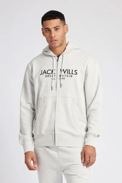 Черный худи на молнии Pinebrook Jack Wills, серый
