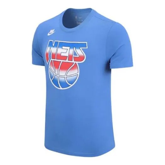 Футболка Men's Nike NBA Brooklyn Nets Printing Casual Pullover Short Sleeve Blue T-Shirt, мультиколор