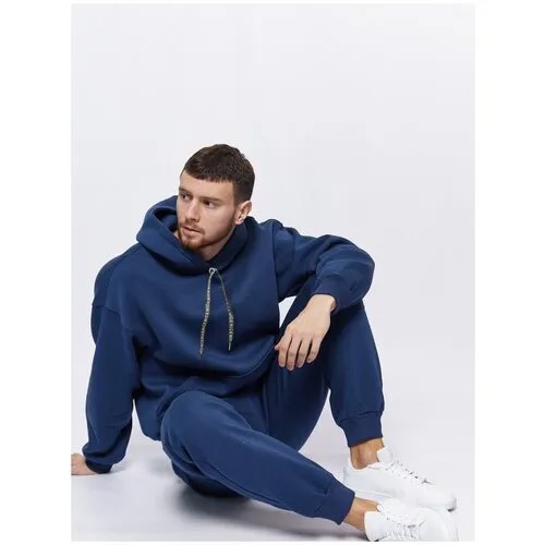 Костюм SofTeoMA, толстовка и брюки, повседневный стиль, оверсайз, размер 44-46 M, синий