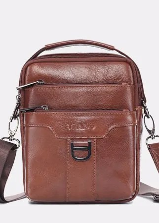 Мужчины Натуральная Кожа Multi-Carry Винтаж Crossbody Сумка Ремень Сумка