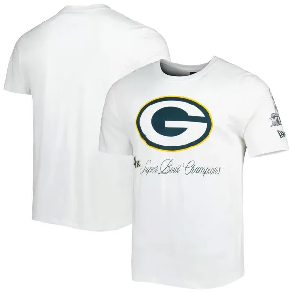 Мужская белая футболка Green Bay Packers Historic Champs New Era