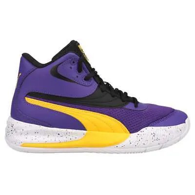 Puma Triple Mid Lace Up Basketball Youth Girls Фиолетовые кроссовки Повседневная обувь 377