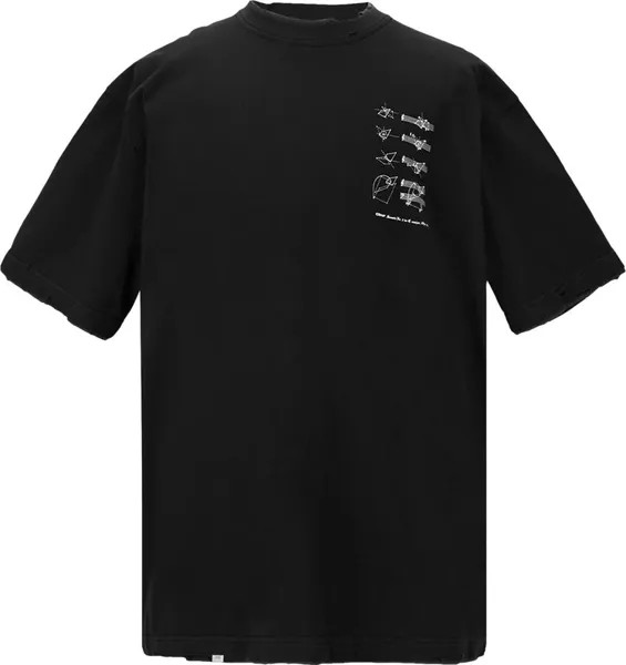 Футболка C2H4 Distressed Layered T-Shirt 'Black', черный