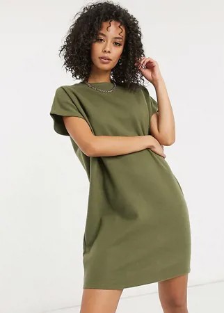 Темно-зеленое мягкое платье-джемпер ASOS DESIGN Tall-Зеленый