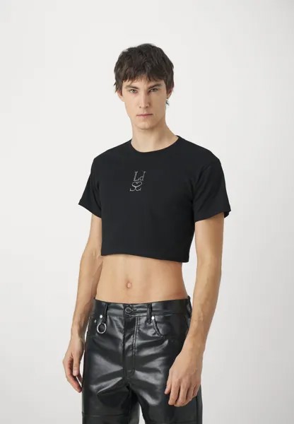 Футболка с принтом Unisex Crop Logo Ludovic de Saint Sernin, черный