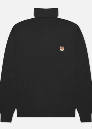 Мужской свитер Maison Kitsune Fox Head Patch Turtle Neck, цвет серый, размер M