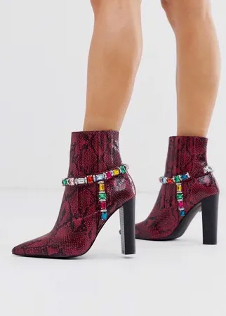 Розовые ботинки в стиле вестерн с отделкой ASOS DESIGN - Empire-Розовый