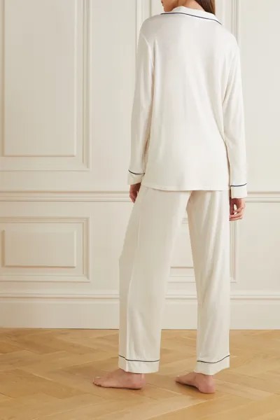 EBERJEY пижамный комплект Gisele из эластичного модала с окантовкой, слоновая кость