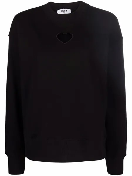 MSGM heart cut-out cotton sweatshirt