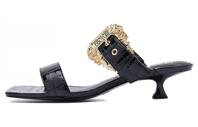 Couture Вьетнамки женские черные Versace Jeans