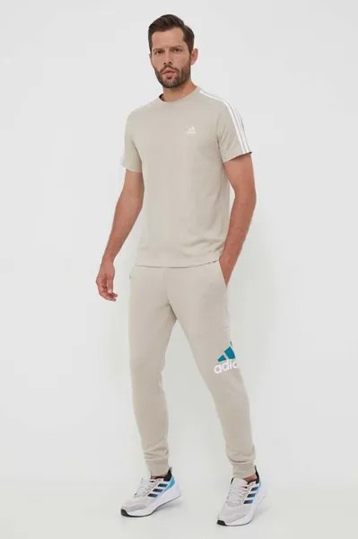 Джоггеры adidas, бежевый