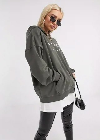 Худи в стиле oversized от Il Sarto-Зеленый