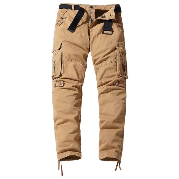 Мужские уличные брюки карго из хлопка с несколькими карманами
