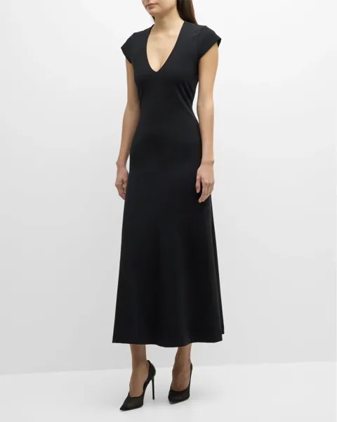 Трикотажное платье макси Pure Comfort с короткими рукавами DOROTHEE SCHUMACHER, цвет Pure Black