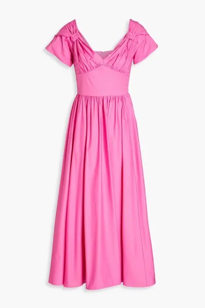 Платье миди со сборками из смесового хлопка Vivetta, розовый
