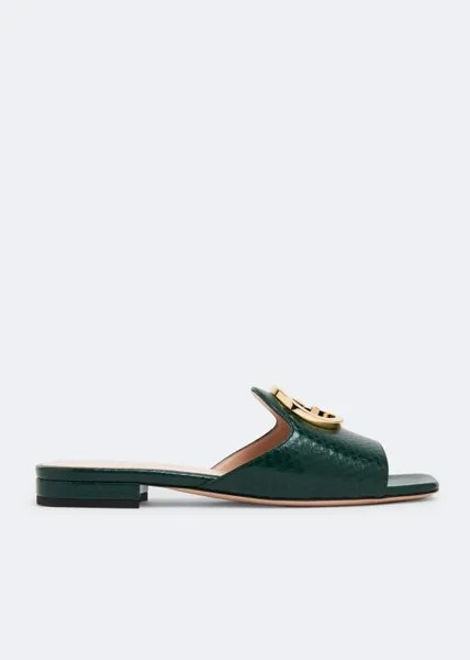 Сандалии GUCCI Blondie flat sandals, зеленый