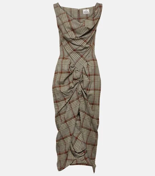 Платье миди из крепа с драпировкой panther Vivienne Westwood, мультиколор