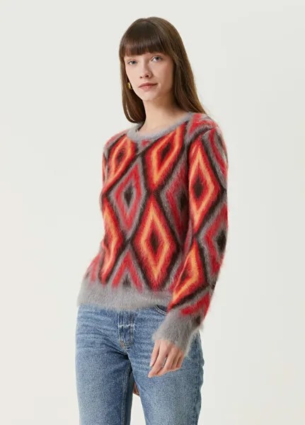 Красный жаккардовый шерстяной свитер Etro