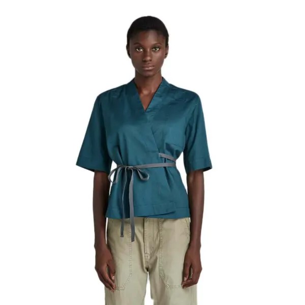 Рубашка с коротким рукавом G-Star Etd Wrap Top, синий