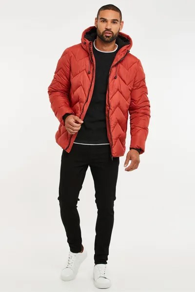 Стеганая куртка с зигзагообразным узором Threadbare, оранжевый