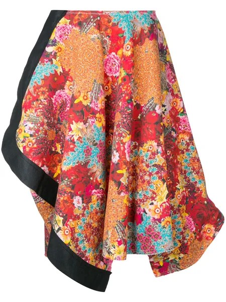 Comme Des Garçons Pre-Owned асимметричная юбка с цветочным принтом