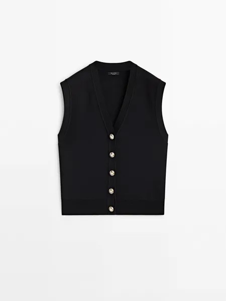 Жилет женский Massimo Dutti 573651080 черный L (доставка из-за рубежа)