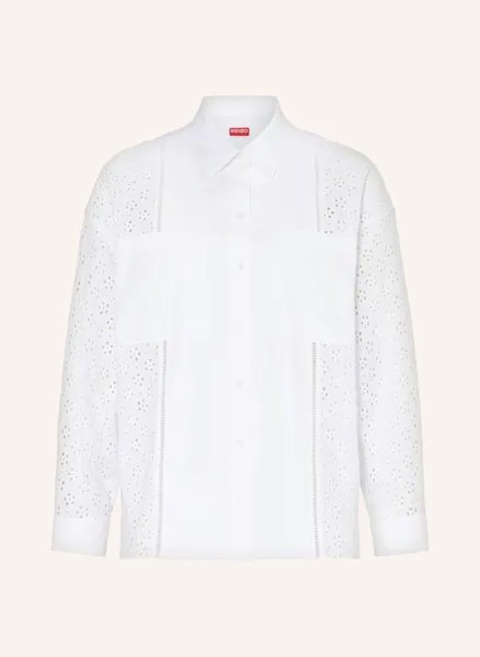 Блузка-рубашка с кружевом Kenzo, белый
