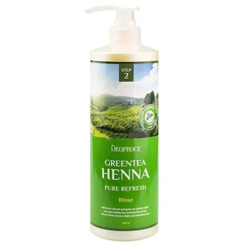 Deoproce ополаскиватель Greentea Henna Pure Refresh, 1000 мл