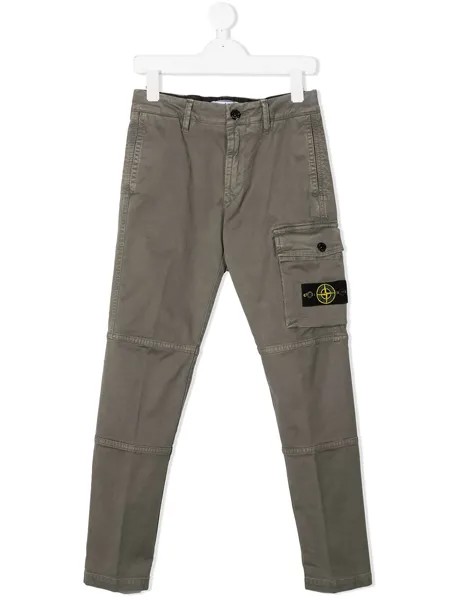 Stone Island Junior брюки с нашивкой-логотипом