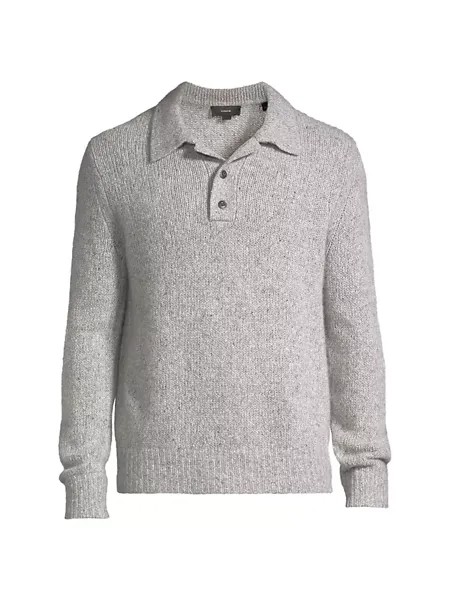 Плюшевый кашемировый свитер-поло Donegal Vince, серый