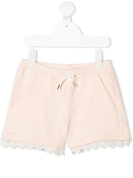 Chloé Kids шорты с вышивкой