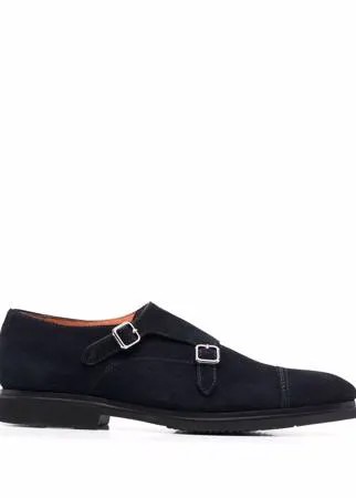 Santoni туфли монки с ремешками