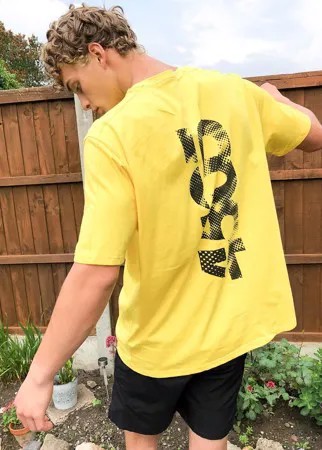 Свободная футболка с принтом на спине ASOS 4505-Желтый