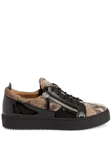Giuseppe Zanotti кеды Frankie со змеиным принтом, черный