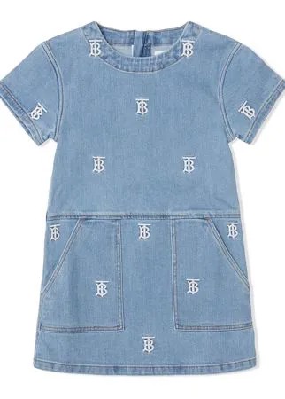 Burberry Kids джинсовое платье с монограммой