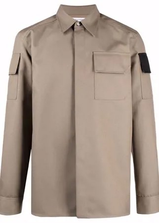 Bottega Veneta рубашка с контрастными вставками