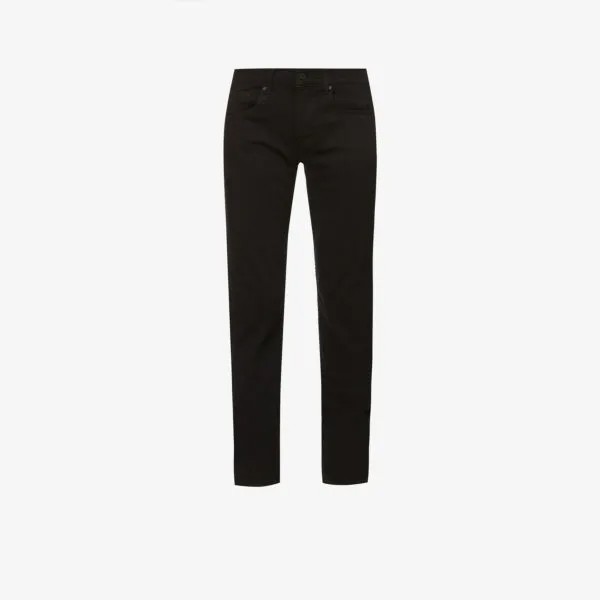 Узкие прямые джинсы standard luxe performance из эластичного денима 7 For All Mankind, черный