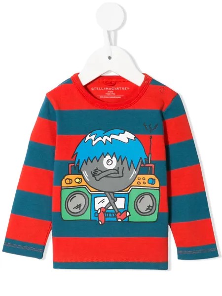 Stella McCartney Kids футболка Music Monsters в полоску