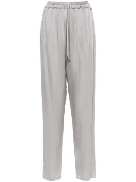 Elisabetta Franchi зауженные атласные брюки, серый